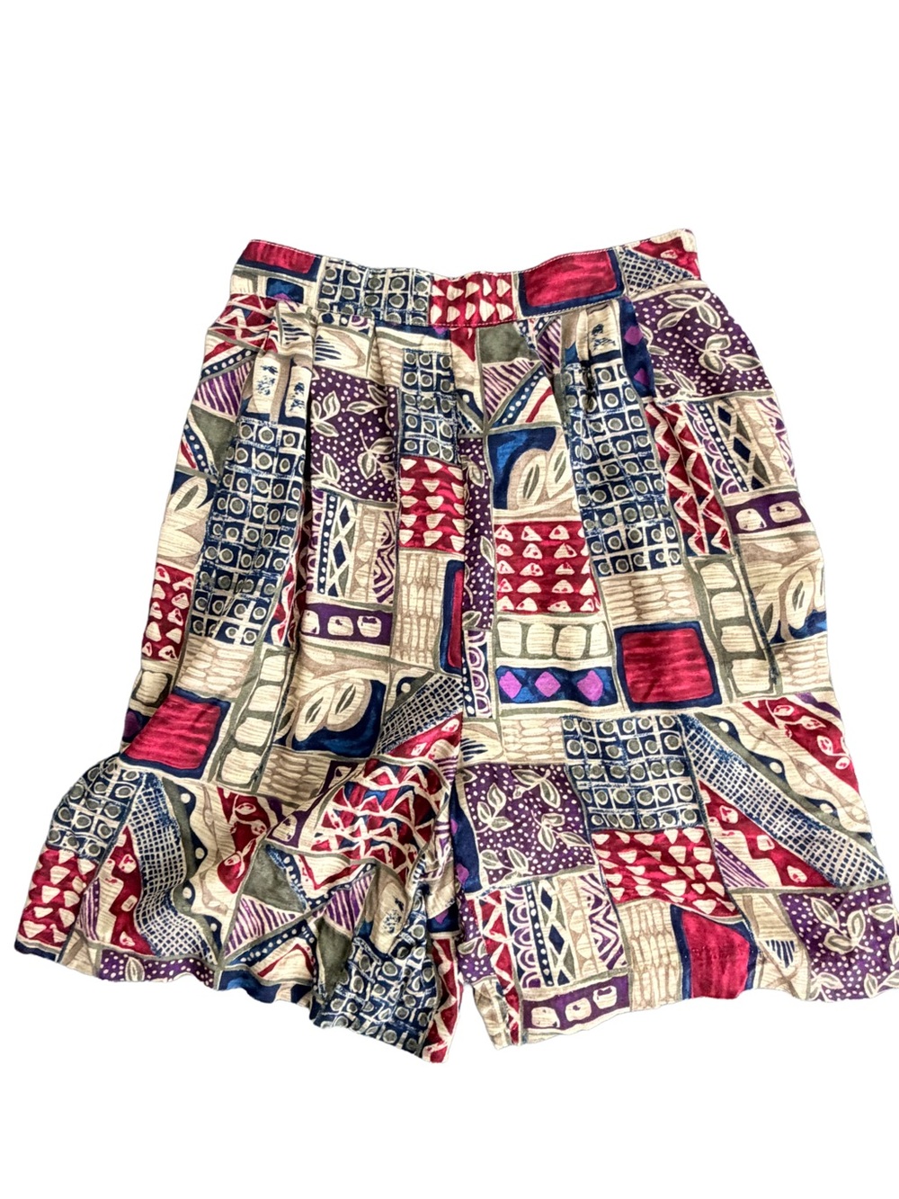 Vintage 90s shorts High-Waisted Patchwork abstract southwestern print flowy XXS